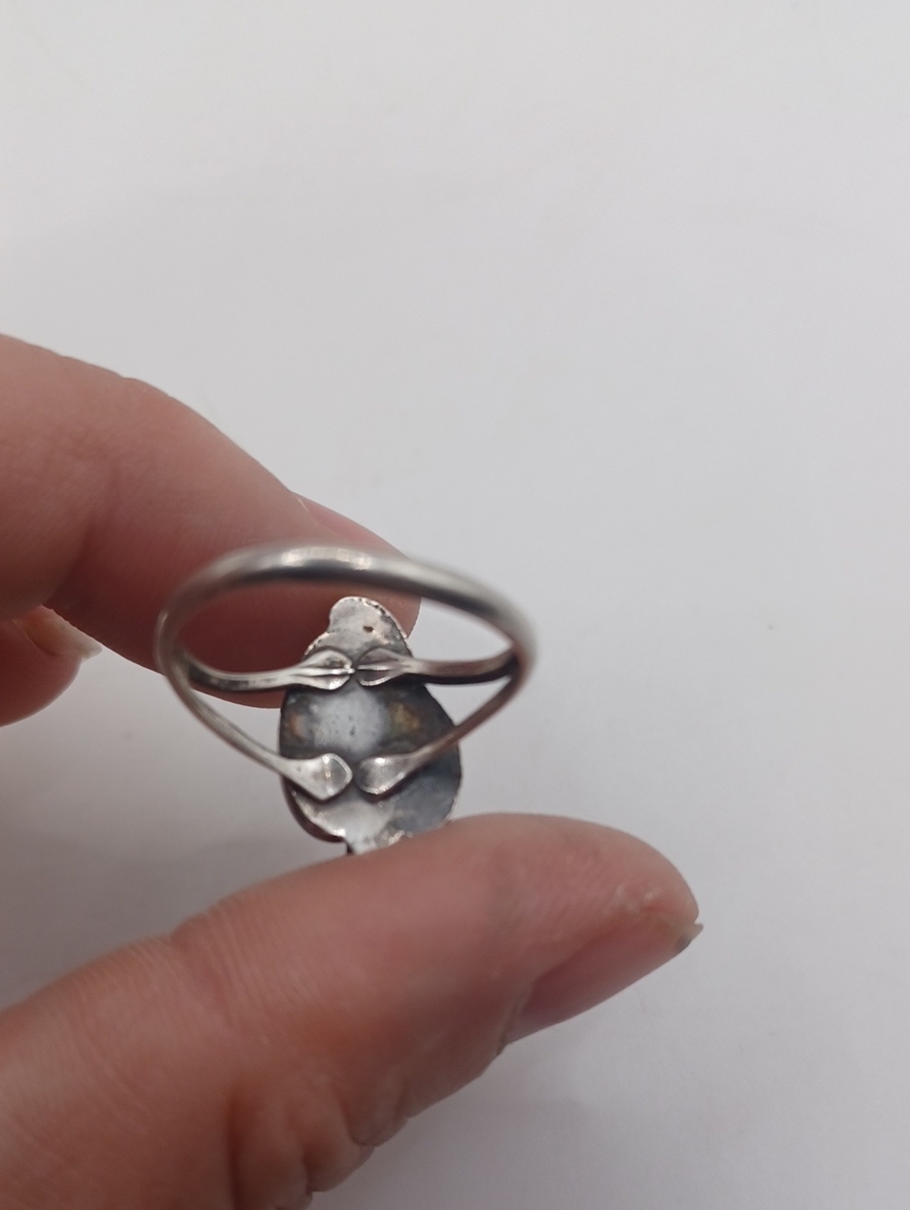 Sterling Silver Southwestern Design Oval Mother of Pearl Women's Ring Sz 7 - Picture 6 of 8